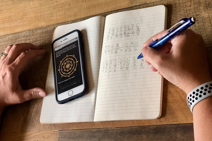 Solving the first puzzle to reveal Stop #1